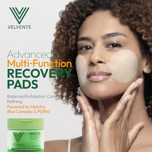 Matcha Face Toner Pads for Dark Spots, Acne-Prone & Dull Skin, Hydrating Facial Toning Polish Pad Recovery & Refining with Rose PDRN, Peptides & Hyaluronic Acid, Korean Skin Care, 100 Pads (1 Pack)