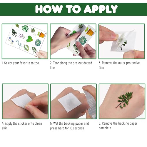 96 PCS Plants Save The Earth Day Pre-Cut Temporary Tattoos Themed Birthday Party Decorations Favors Supplies D?cor Environment Tree Flowers Tattoo Stickers Gifts For Game Boys Girls Classroom School