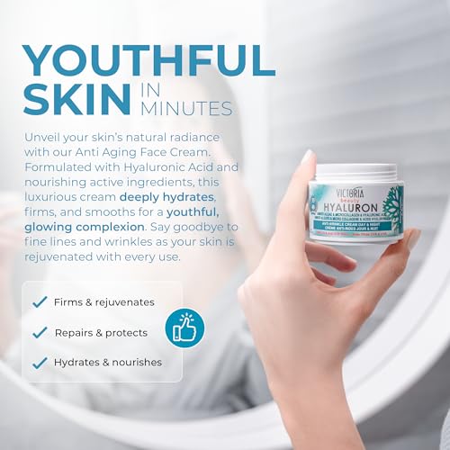 Hyaluron & Amber Algae Anti-Aging Day and Night Cream with Micro-Collagen and Hyaluronic Acid for Age 40 and Above - 50 ml