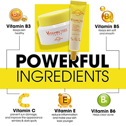 100% Certified Vegan Vitamin Tree Cream. Contains Vitamin C, Provitamin B5, vitamin E & B3. Effective Against Acne & Dark Spots and Sun Damage. Anti-Aging, Anti-Wrinkle Day and Night Cream with Natural Ingredients. 1,69 oz ? Made in Korea (Face Cream)