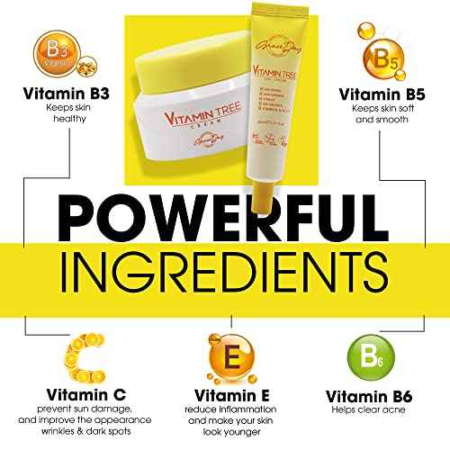 100% Certified Vegan Vitamin Tree Cream. Contains Vitamin C, Provitamin B5, vitamin E & B3. Effective Against Acne & Dark Spots and Sun Damage. Anti-Aging, Anti-Wrinkle Day and Night Cream with Natural Ingredients. 1,69 oz ? Made in Korea (Face Cream)