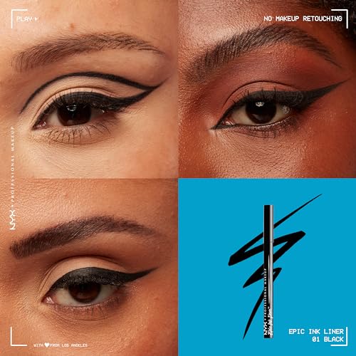 Waterproof Matte Liquid Eyeliner - Black, Vegan, Precise Tip - Variation 01 Black