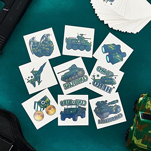 144 Camouflage Temporary Tattoos Military Party Favors