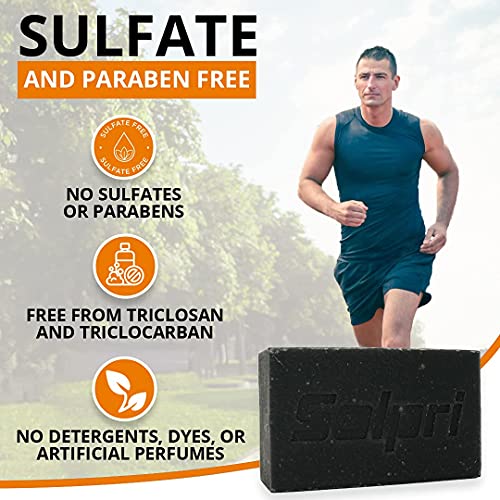 Shield Exfoliating Charcoal Bar Soap for Athletes ? Deep Clean with Lemongrass & Tea Tree ? 4 oz (Two-Pack)
