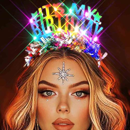 Glow-in-the-Dark Happy Birthday Headband for Women