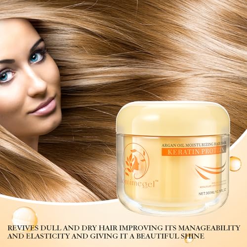 Collagen Hair Mask with Argan Oil - Deep Repair for Damaged Hair 10.15 oz