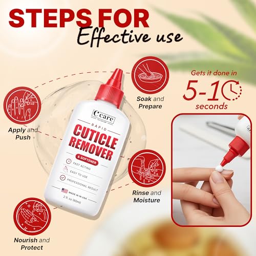 C CARE Rapid Cuticle Remover Gel 2 oz - Fragrance-Free Nail Treatment