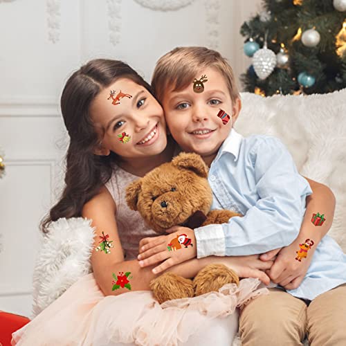 Christmas Temporary Tattoos for Kids, 24 Sheets Waterproof