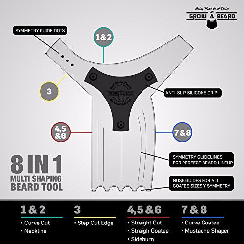 Beard Shaper & Barber Pencil, Beard Lineup Tool, Great Beard Guide Shaping Tool for Men, Beard Lineup Guide Template Thats Perfect for Styling and Edging, With Beard Comb