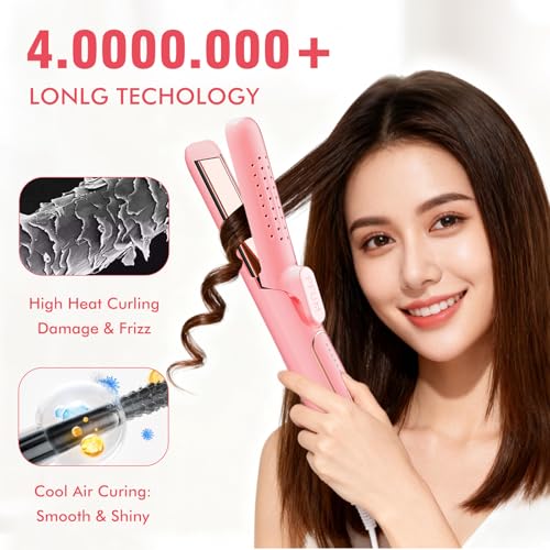 PFUM 2-in-1 Hair Straightener & Curler with Adjustable Temps