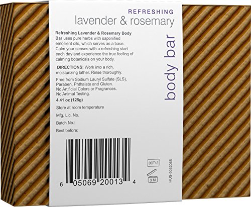 Himalaya Botanique Refreshing Lavender & Rosemary Body Bar for Calming Comfort & Ultra Moisturized Skin, 4.41 oz, 4 Pack