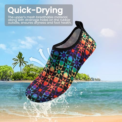 SEEKWAY Water Shoes Women Men Adult Quick-Dry Aqua Socks Barefoot Non Slip for Beach Swim River Pool Lake surf Black SK002(U)