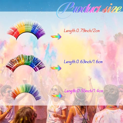 5 Pairs 3D Mink Rainbow Lashes & Face Gems Set