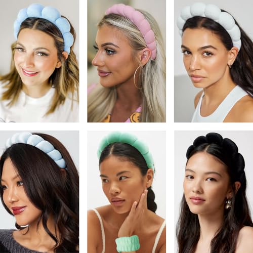 Spa Headband & Wristband Set - Face Washing Skincare Headbands