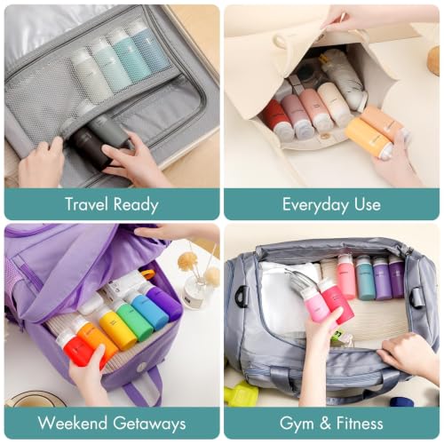 TSA Approved 3oz Travel Bottles - 6 Pack Leakproof Silicone Toiletries