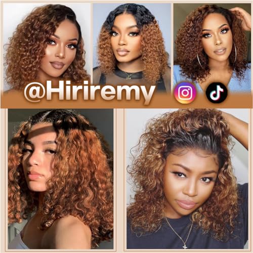 Curly Bob Wig Human Hair Deep Wave 13x6 HD Lace Front 12in