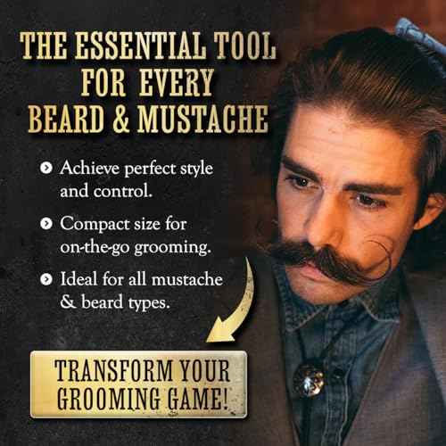 Metal Mustache & Beard Comb ? Dual-Sided Pocket Comb for Men, Fine & Wide Teeth for Precise Styling ? Durable, Compact, Travel-Friendly Grooming Tool for Facial Hair Care