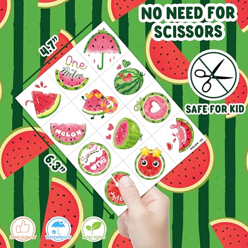 96PCS Watermelon Temporary Tattoos for Kids - Fruit Party Favors