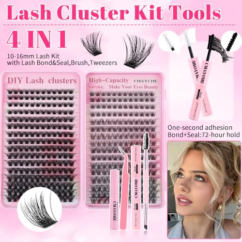 Lash Clusters Kit - Wispy Fluffy False Eyelashes C Curl with Bond&Seal