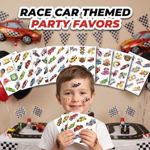 96 Race Car Temporary Tattoos for Kids | Colorful Designs