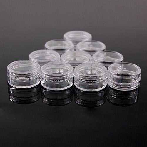 3g Clear Plastic Cosmetic Jars - Reusable Eye Shadow & Makeup Containers (50 pcs)