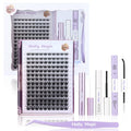 Molly Magic Eyelash Extension Kit D Curl 8-18mm Wispy Natural False Lashes with Waterproof Adhesive & Tools