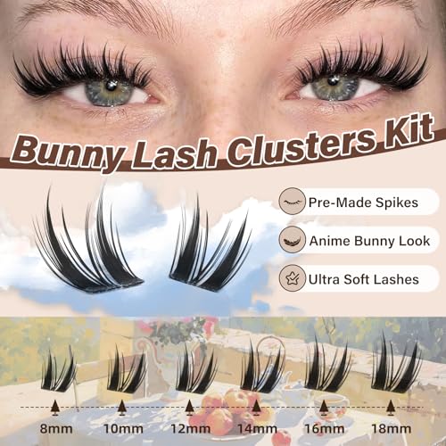 Bunny Lash Clusters C Curl Wispy Anime Eyelashes