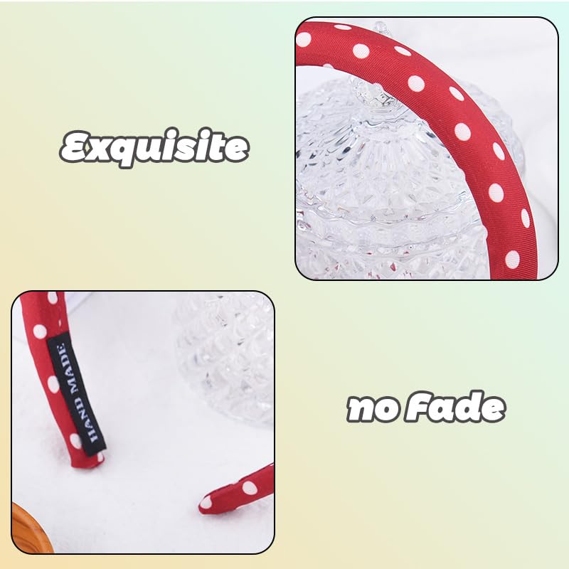 Vintage Red Polka Dot Headband for Women - Non-Slip Design