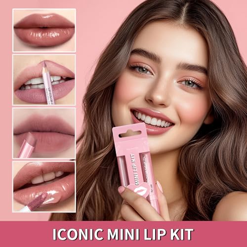 Matte Liquid Lipstick Set - 3PC Waterproof Lip Stain & Liner