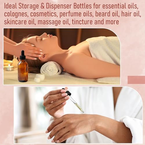 AOZITA 100ml Dropper Bottles - 4 Pack Dark Amber Glass