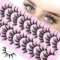 Manga Cat Eye False Eyelashes D-Curly Dramatic 12-20MM 9 Pairs