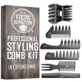 Viking Revolution 6-Piece Hair Comb Set for Men - Durable Styling Tools
