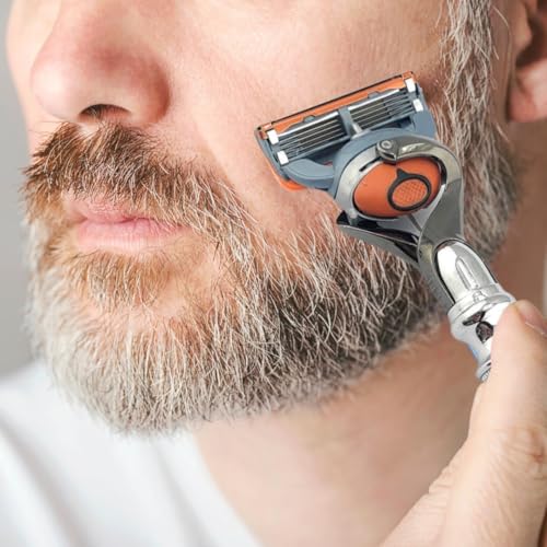 G.B.S Chrome Shaving Set for Men 5 Blade Chrome Razor- Flex ball Handle Razor with Flex ball Pivot Ball technology, Shaving Brush, Chrome Razor Stand Grooming Set 3 PCS
