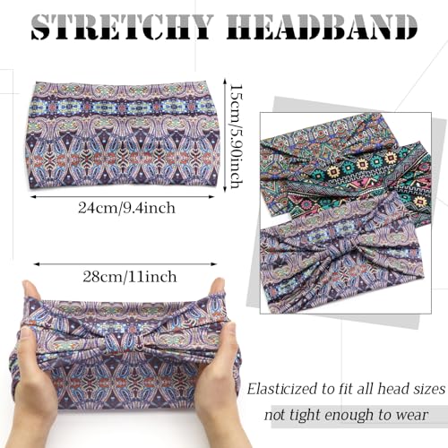 SAWINDA Wide Bow Headbands for Women - Stretchy Non-Slip Hairbands