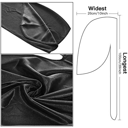 3-Pack Silky Durags for Men with Long Tails & Wave Cap