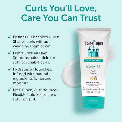 Fairy Tales Curly Q Kids Curl Cream ? Lightweight Curl Cr?me for Curly and Wavy Hair Kids - Paraben, Sulfate, Gluten and Nut Free - 6 oz