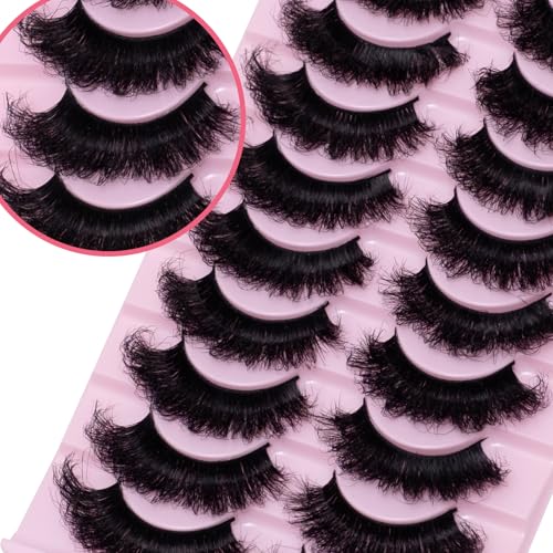 8D Mink Lashes 20mm Fluffy Volume - 10 Pairs False Eyelashes