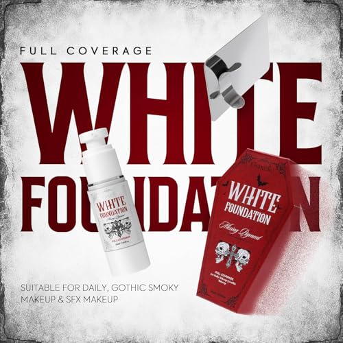 White Liquid Foundation - Waterproof Full Coverage Face Makeup for Cosplay & Daily Use