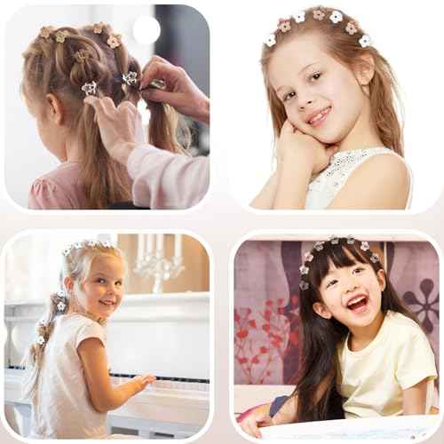 Small Flower Hair Clips 100PCS, Mini Hair Clips Baby Claw Clips Cute Jaw Clips Hair Pins Hair Barrettes Toddler Hair Accessories for Women Girls Kids Teens, Neutral Colors