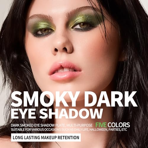 Black Eyeshadow Palette 5 Colors Shimmer Matte Metallic
