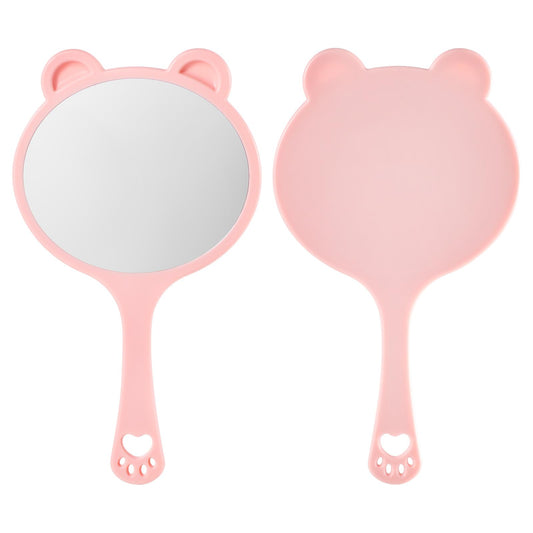 Qianyu Hand Held Mirror with Handle for Makeup Shaving Small Cute Professional Handheld Mirror with Hanging Hole Single-Sided Portable Multi-Purpose Travel Vanity Mirror for Men and Women