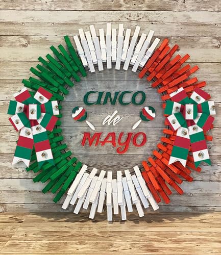 Estivaux Cinco de Mayo Bandera Flag Wreath Bows - 2 Pcs Farmhouse Decor