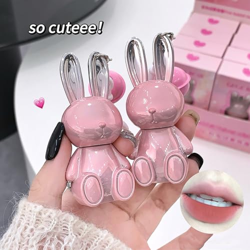 3-Color Matte Liquid Lipstick Set with Rabbit Keychain