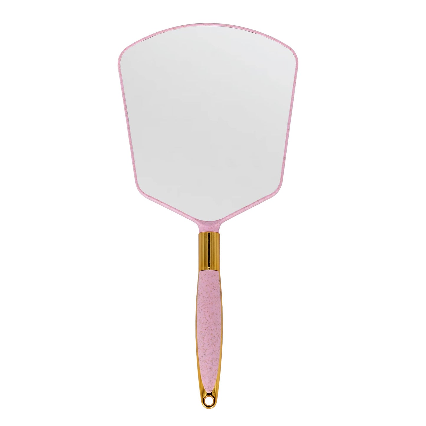 YCHMIR Handheld Mirror with Handle，Barber Hairdressing Handheld Mirrorfor for Salon (Pink)