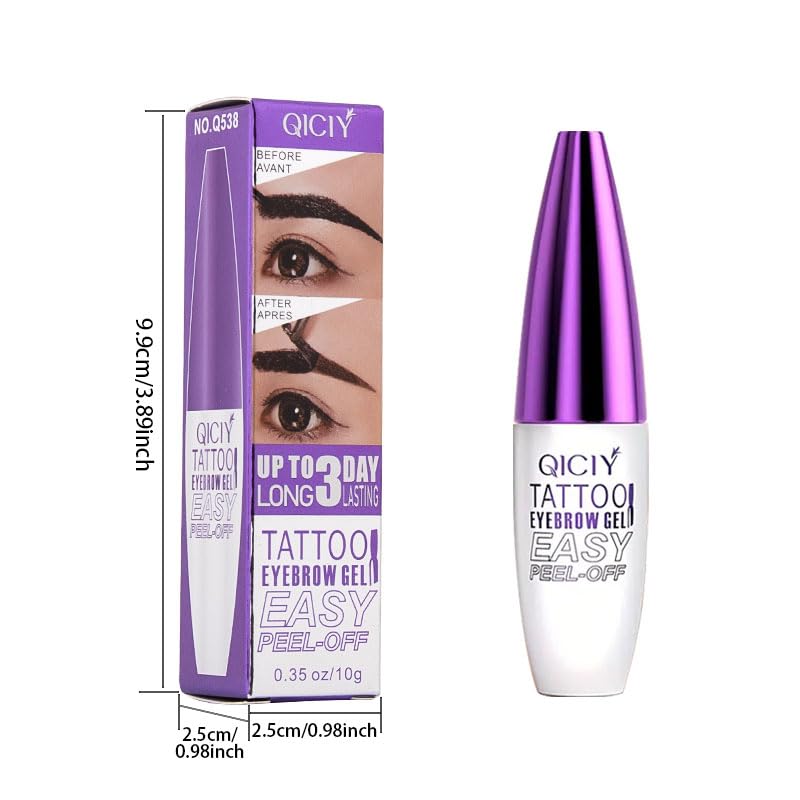 Brown Tattoo Eyebrow Gel Peel Off - 5 Day Waterproof