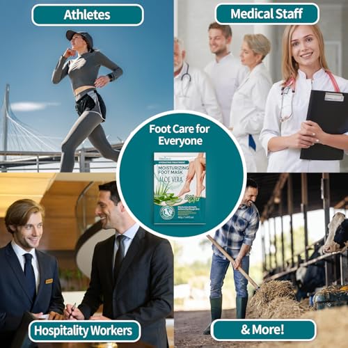 5 Pack Moisturizing Foot Mask Socks for Dry Cracked Feet