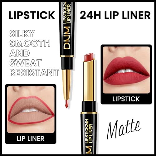 3-Piece Matte Lip Liner & Lipstick Combo Set - 24Hr Waterproof