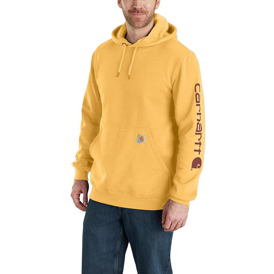 Carhartt Men's Loose Fit Midweight Logo Sleeve Graphic Sweatshirt, Vivid Yellow Heather