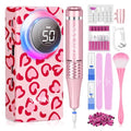 SAVILAND Cordless Electric Nail Drill Machine 50000RPM for Acrylic Nails - Red Pink