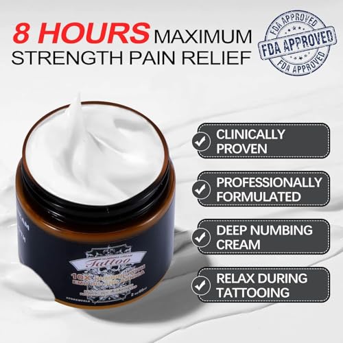 Maximum Strength Tattoo Numbing Cream - 8 Hour Pain Relief